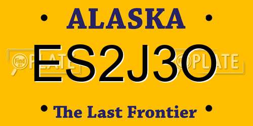 ES2J3O Alaska License Plate
