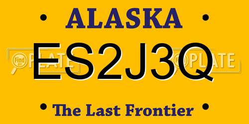ES2J3Q Alaska License Plate
