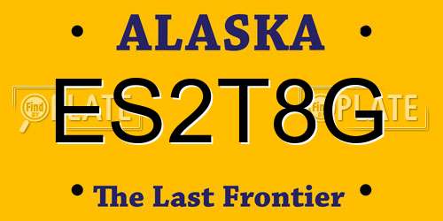 ES2T8G Alaska License Plate