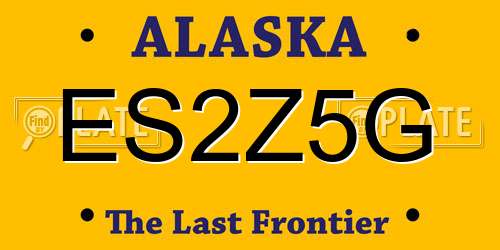 ES2Z5G Alaska License Plate