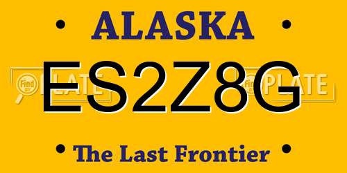 ES2Z8G Alaska License Plate
