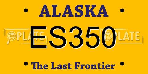 ES350 Alaska License Plate