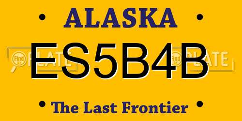 ES5B4B Alaska License Plate