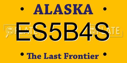ES5B4S Alaska License Plate