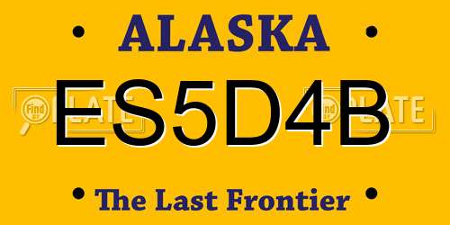 ES5D4B Alaska License Plate