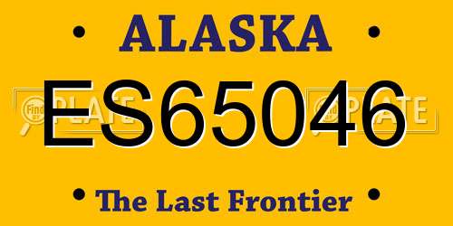 ES65046 Alaska License Plate