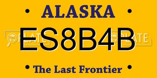 ES8B4B Alaska License Plate