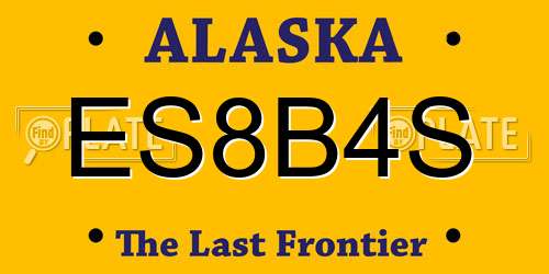 ES8B4S Alaska License Plate