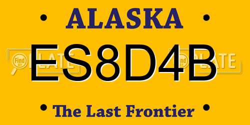 ES8D4B Alaska License Plate