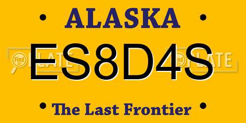 ES8D4S Alaska License Plate