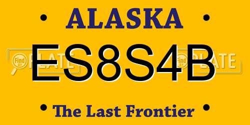 ES8S4B Alaska License Plate