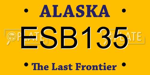 ESB135 Alaska License Plate