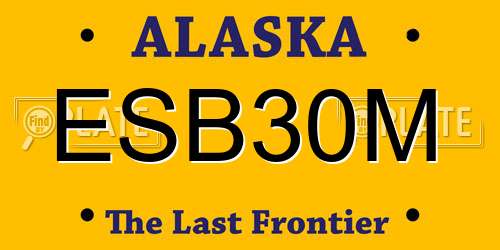 ESB30M Alaska License Plate