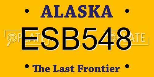 ESB548 Alaska License Plate