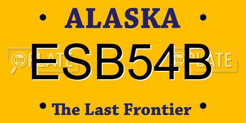 ESB54B Alaska License Plate