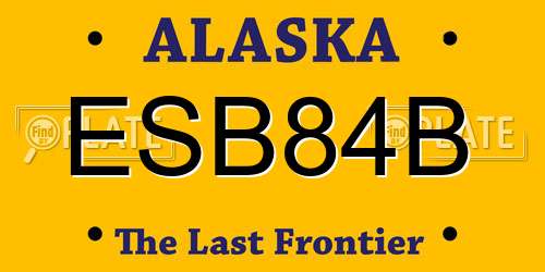 ESB84B Alaska License Plate