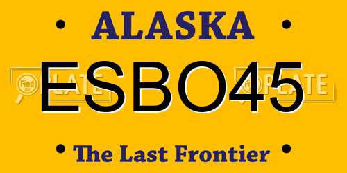 ESBO45 Alaska License Plate