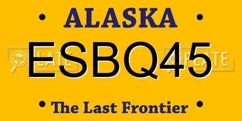 ESBQ45 Alaska License Plate