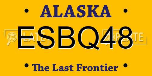 ESBQ48 Alaska License Plate