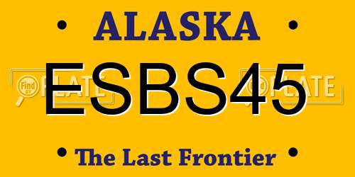 ESBS45 Alaska License Plate