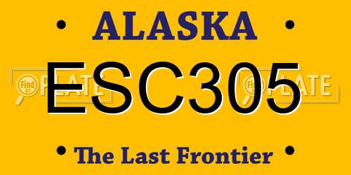 ESC305 Alaska License Plate