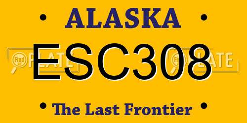 ESC308 Alaska License Plate