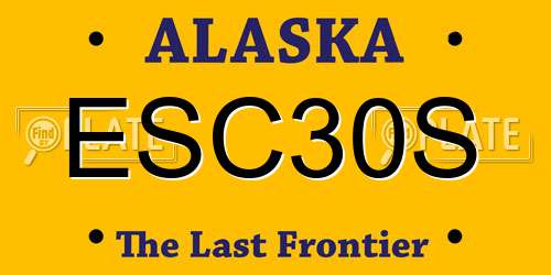 ESC30S Alaska License Plate