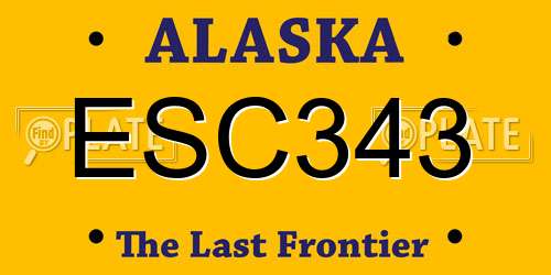 ESC343 Alaska License Plate
