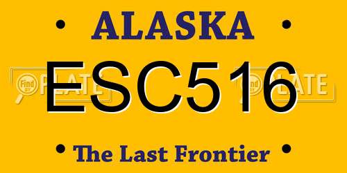 ESC516 Alaska License Plate