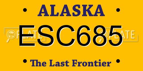ESC685 Alaska License Plate