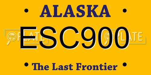 ESC900 Alaska License Plate
