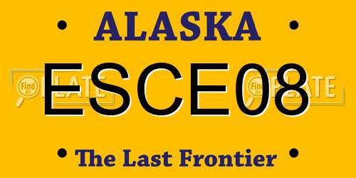 ESCE08 Alaska License Plate