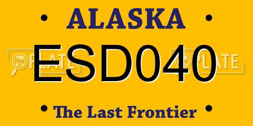ESD040 Alaska License Plate