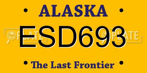 ESD693 Alaska License Plate