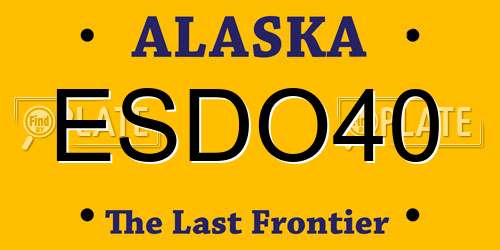 ESDO40 Alaska License Plate