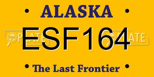 ESF164 Alaska License Plate