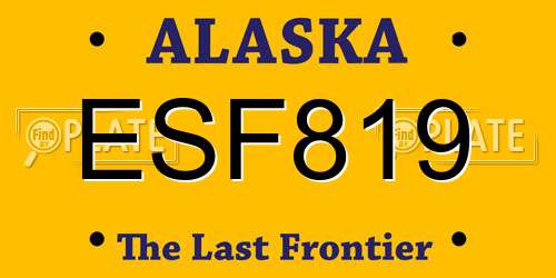 ESF819 Alaska License Plate