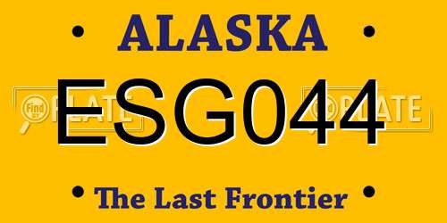 ESG044 Alaska License Plate