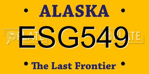 ESG549 Alaska License Plate