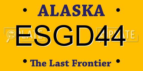 ESGD44 Alaska License Plate