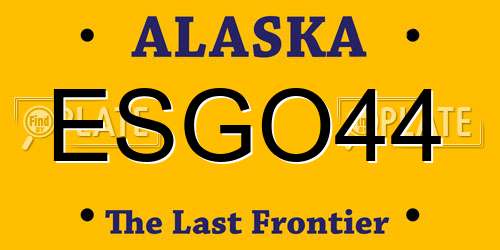 ESGO44 Alaska License Plate