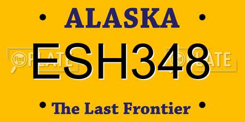 ESH348 Alaska License Plate