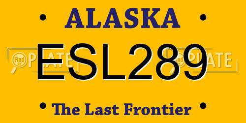 ESL289 Alaska License Plate