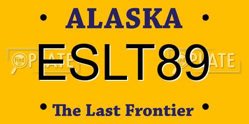 ESLT89 Alaska License Plate