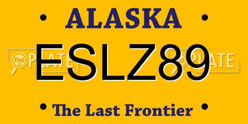 ESLZ89 Alaska License Plate