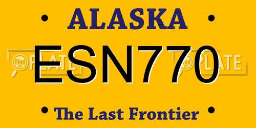 ESN770 Alaska License Plate