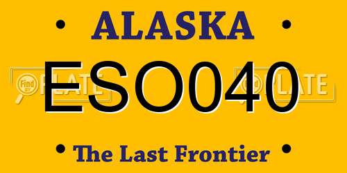 ESO040 Alaska License Plate