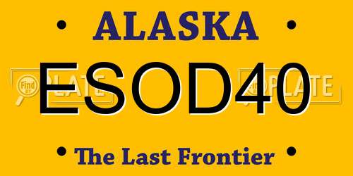 ESOD40 Alaska License Plate