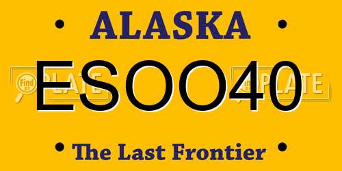 ESOO40 Alaska License Plate