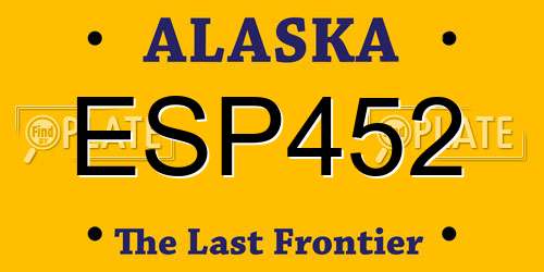 ESP452 Alaska License Plate